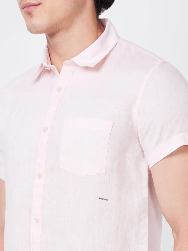 SPYKAR light pink linen shirt