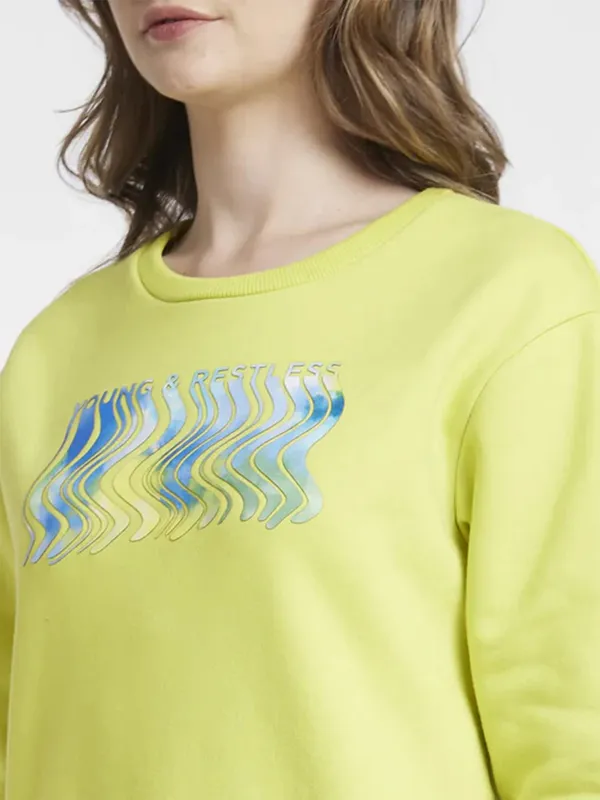 Spykar lime yellow sweatshirt