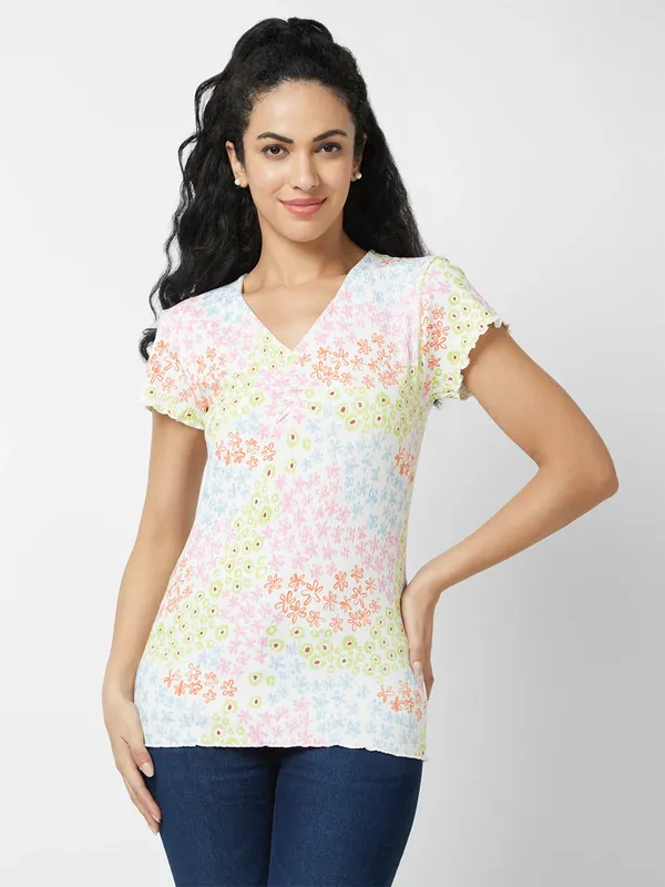 SPYKAR multicolor printed top