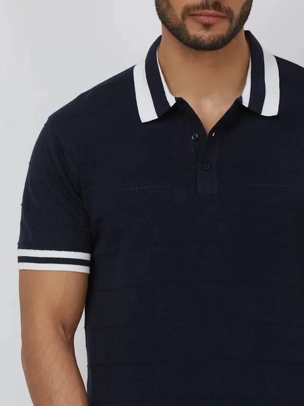 SPYKAR navy polo cotton t-shirt