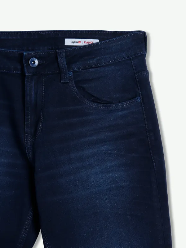 Spykar navy washed slim fit jeans