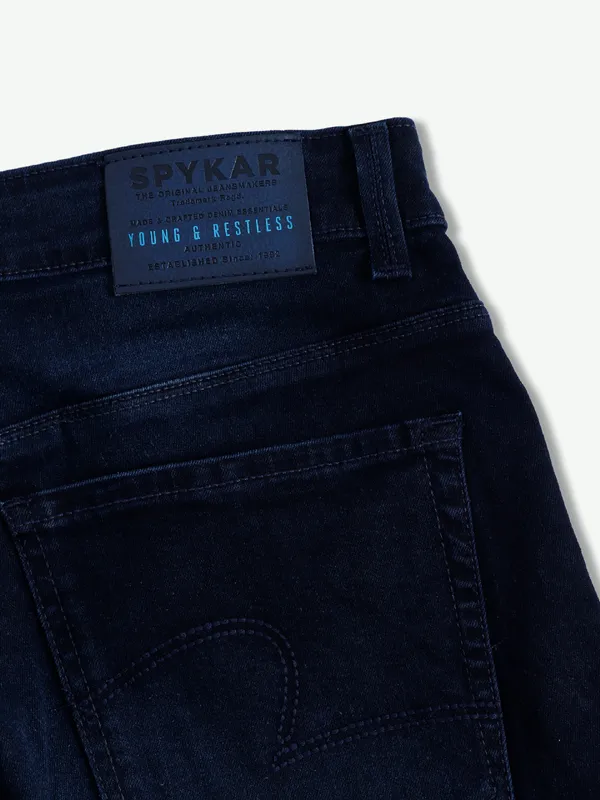 Spykar navy washed slim fit jeans
