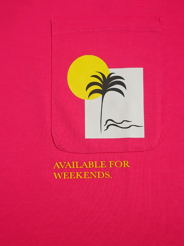 SPYKAR pink printed crop top