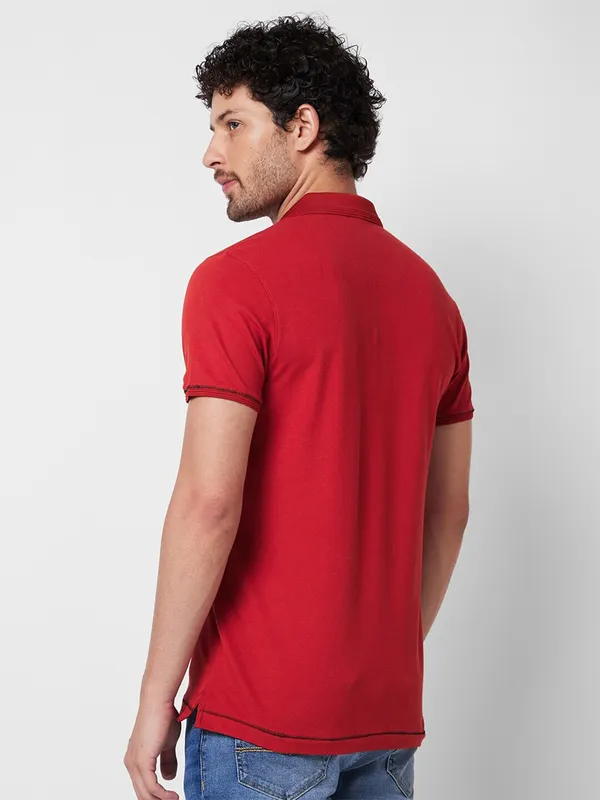 SPYKAR plain cottoon half sleeves t-shirt