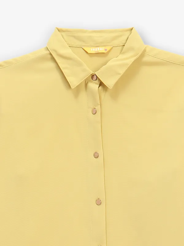 SPYKAR plain yellow shirt for women
