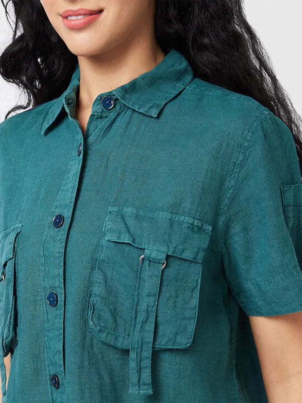 SPYKAR rama blue cotton shirt