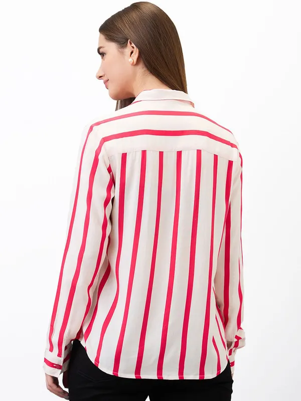 SPYKAR rani and beige stripe shirt