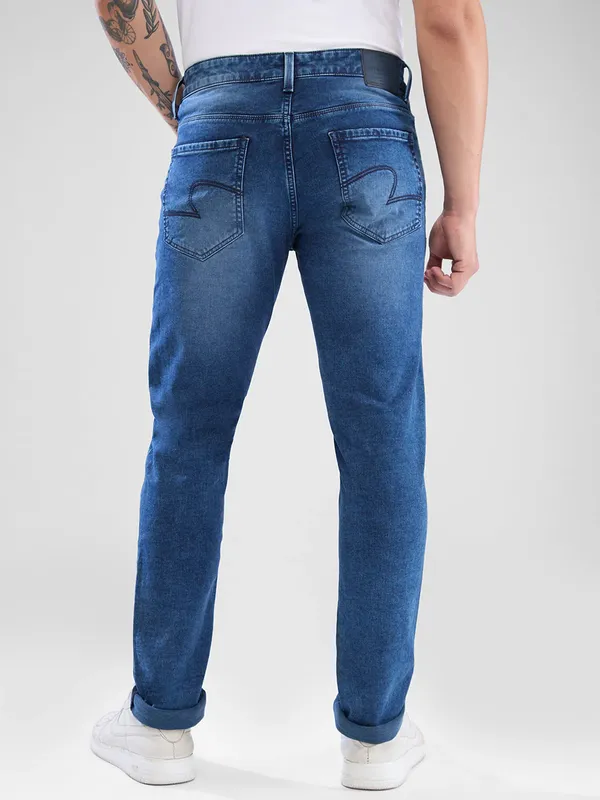 SPYKAR regular fit washed blue denim jeans
