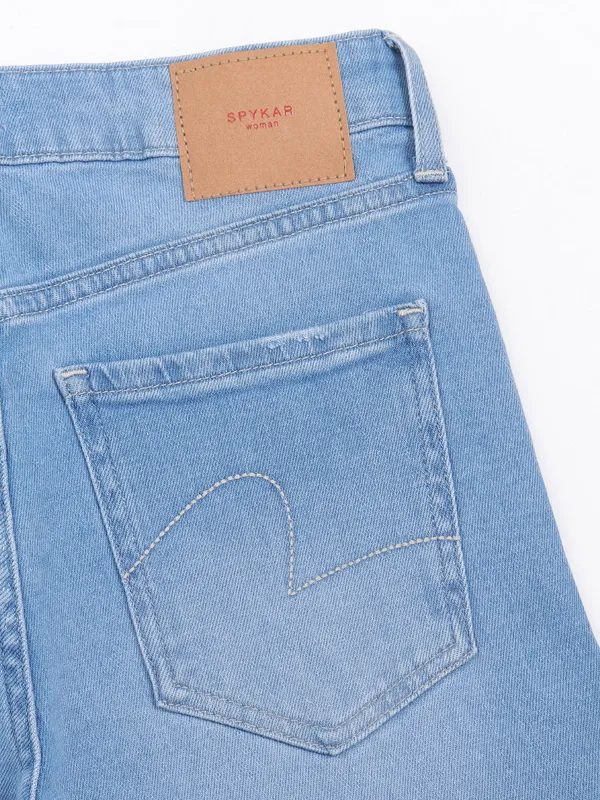SPYKAR ripped blue straight fit jeans