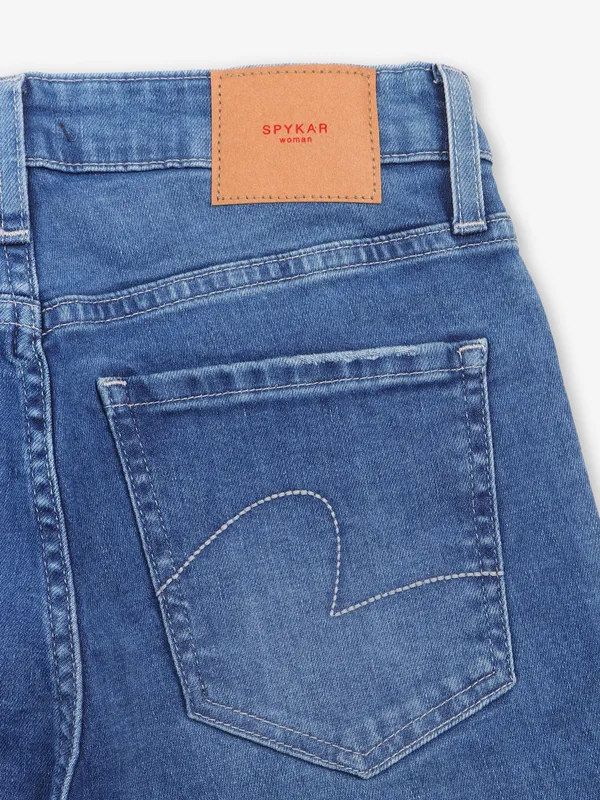 SPYKAR ripped straight fit jeans in blue