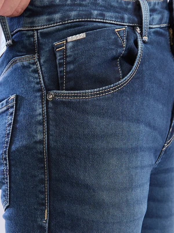 SPYKAR skinny fit denim blue jeans for men