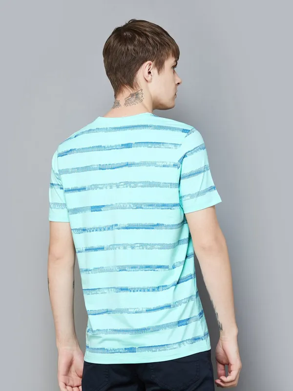 SPYKAR sky blue t-shirt in cotton fabric