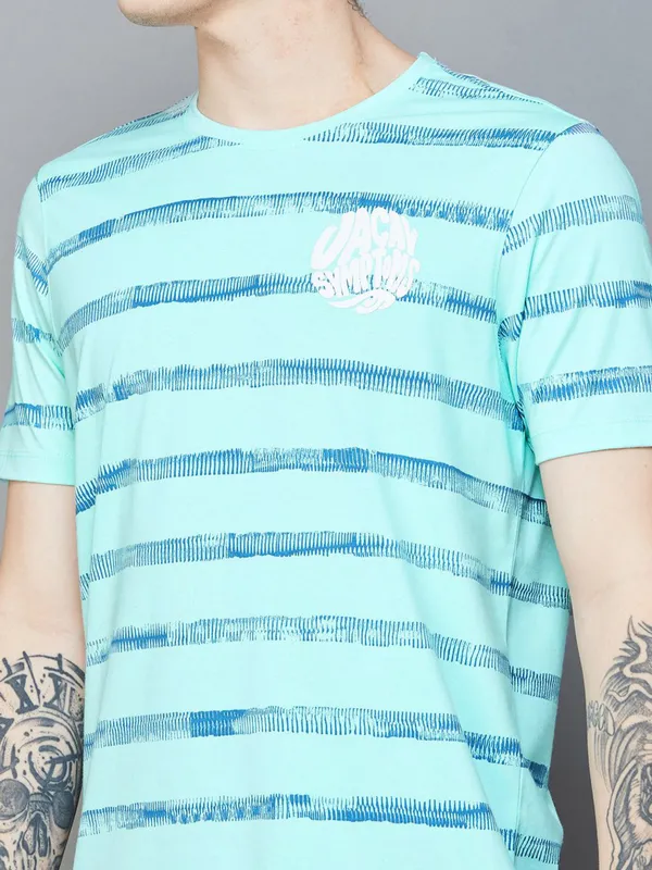 SPYKAR sky blue t-shirt in cotton fabric