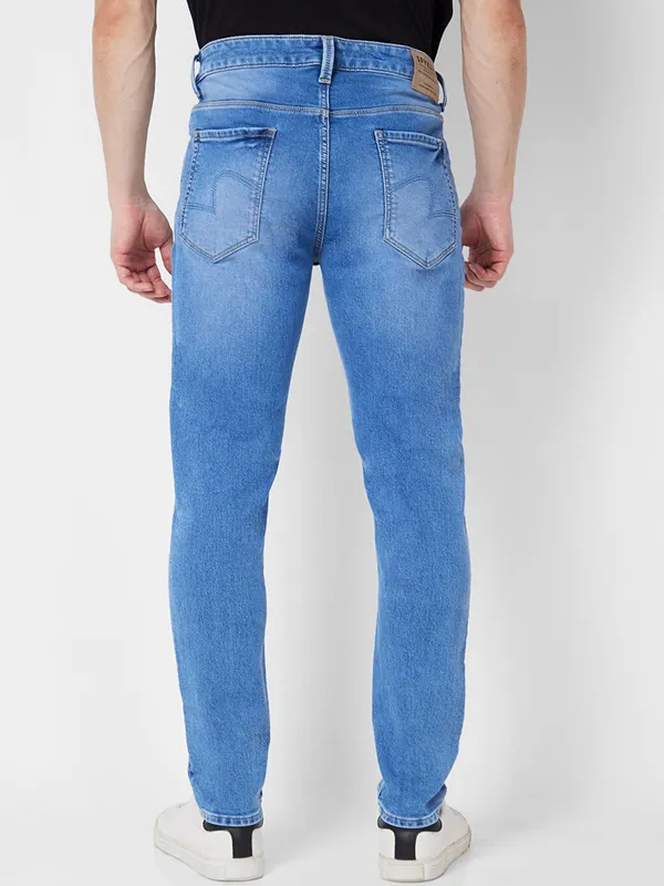 Spykar sky blue washed super skinny fit jeans