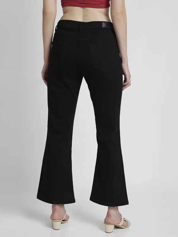 Spykar solid black bootcut jeans