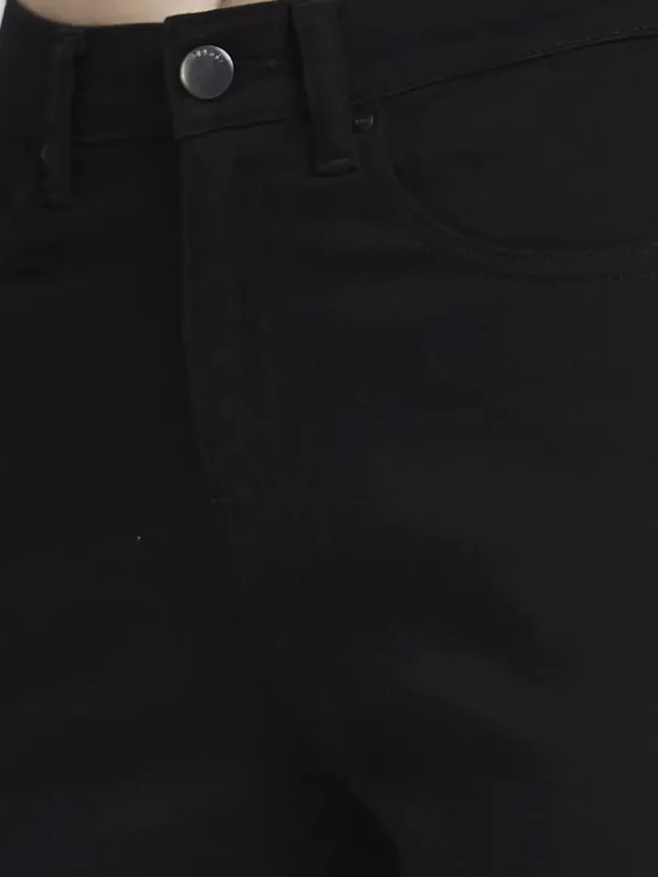 Spykar solid black bootcut jeans