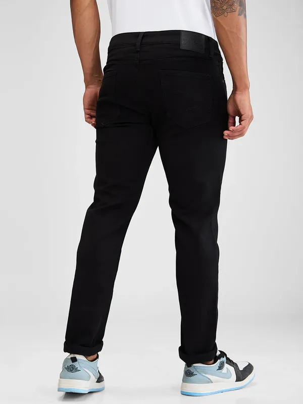 SPYKAR solid black cotton jeans