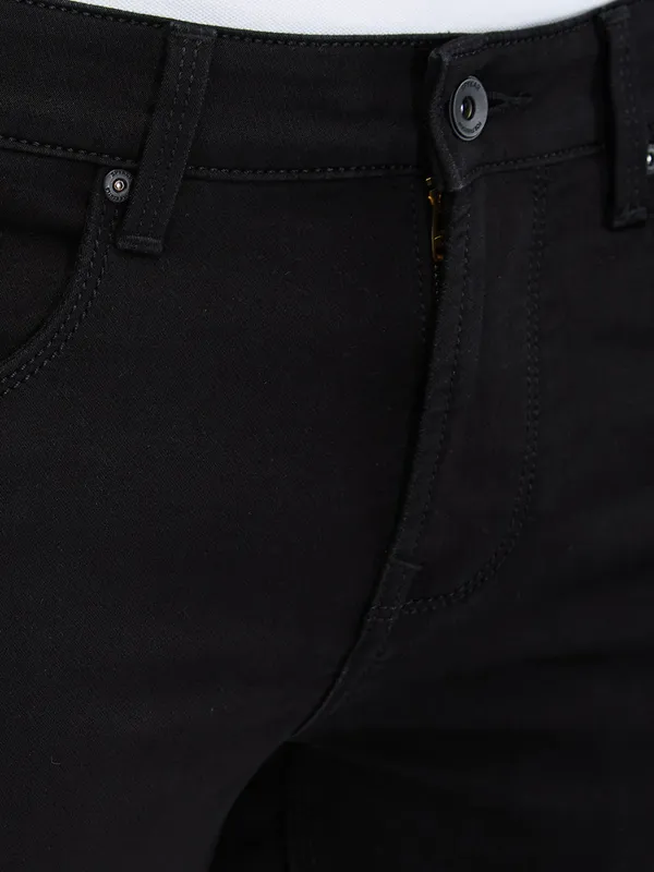 SPYKAR solid black cotton jeans