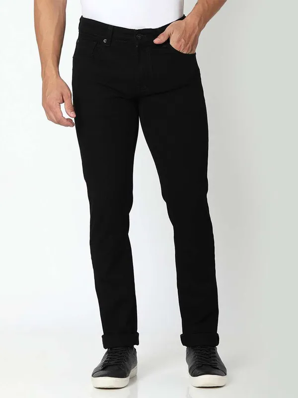Spykar solid black denim jeans