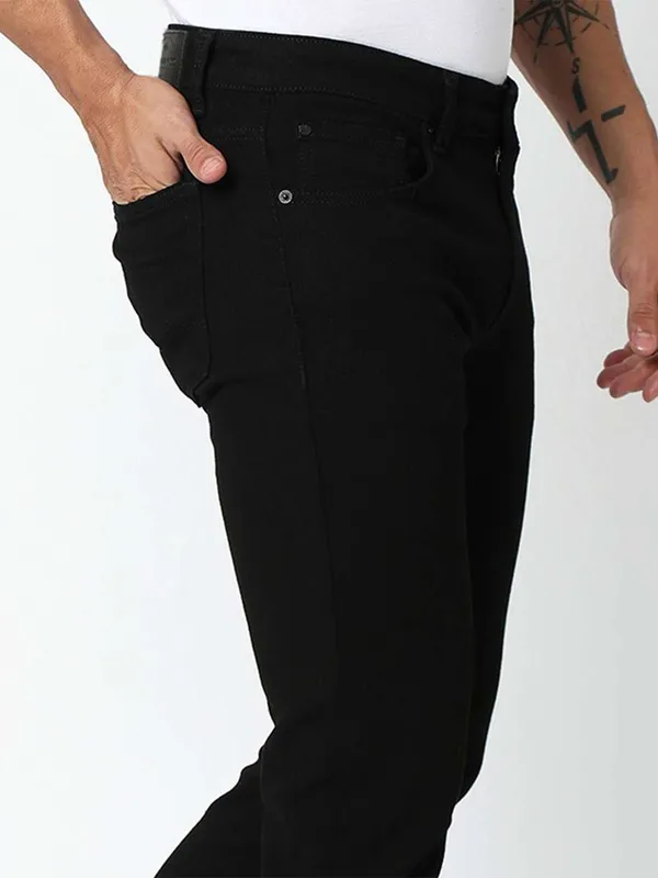 Spykar solid black denim jeans