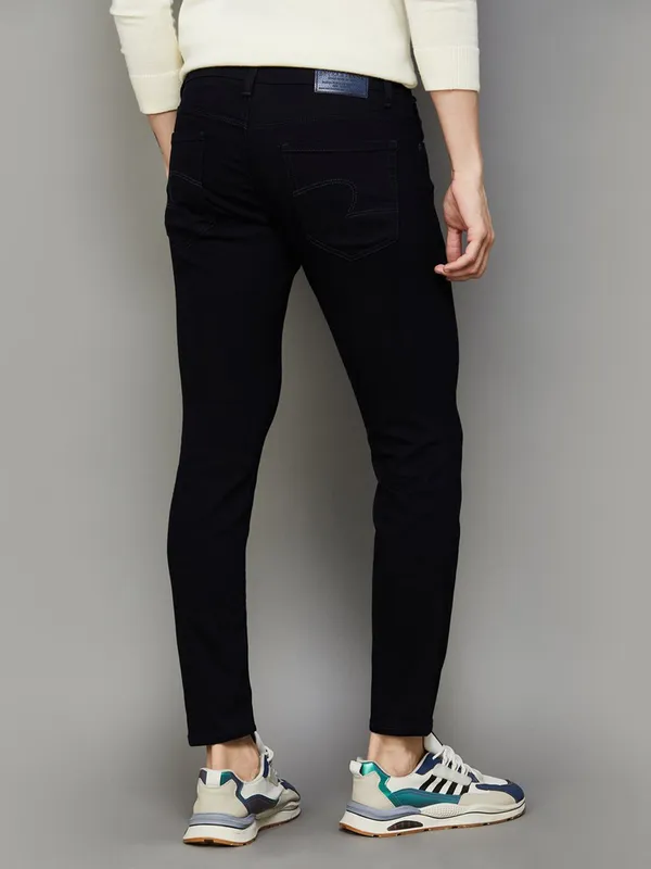 SPYKAR solid black denim slim tapered