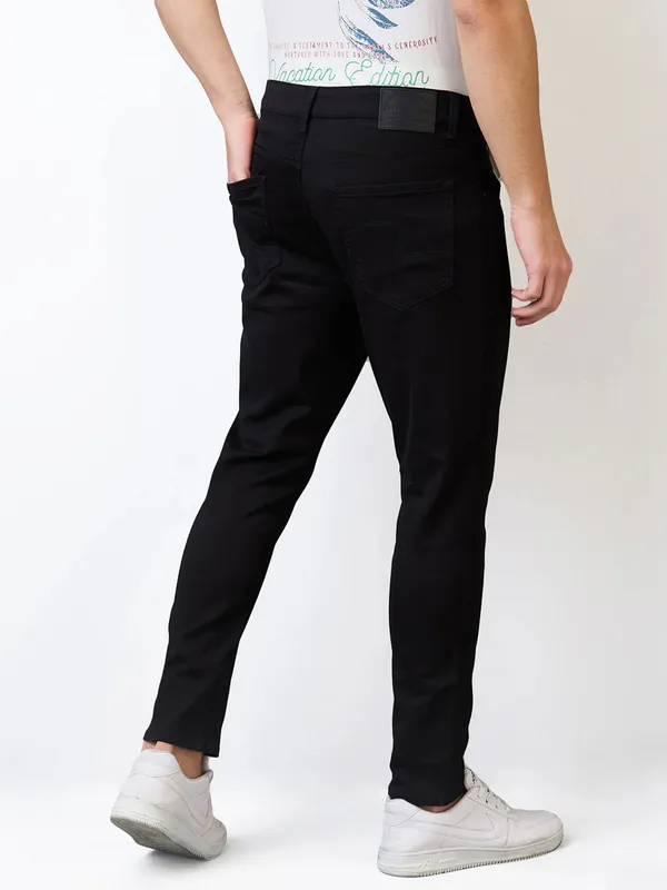 SPYKAR solid black slim fit denim jeans