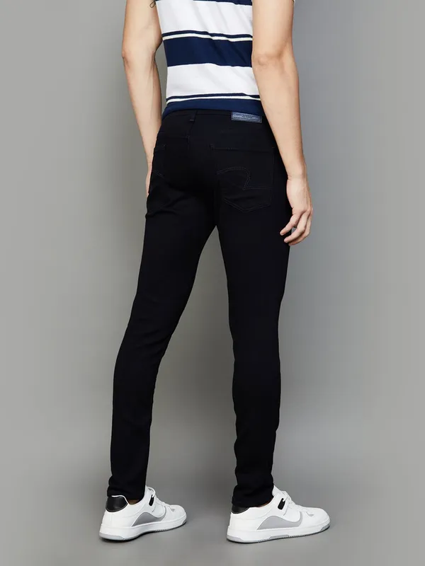SPYKAR solid black super skinny denim jeans