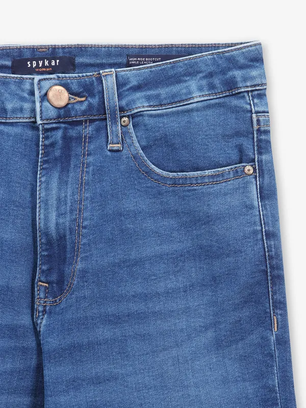 SPYKAR solid blue bootcut jeans