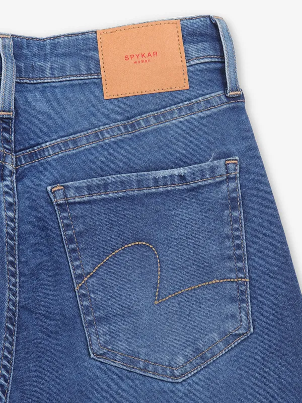 SPYKAR solid blue bootcut jeans