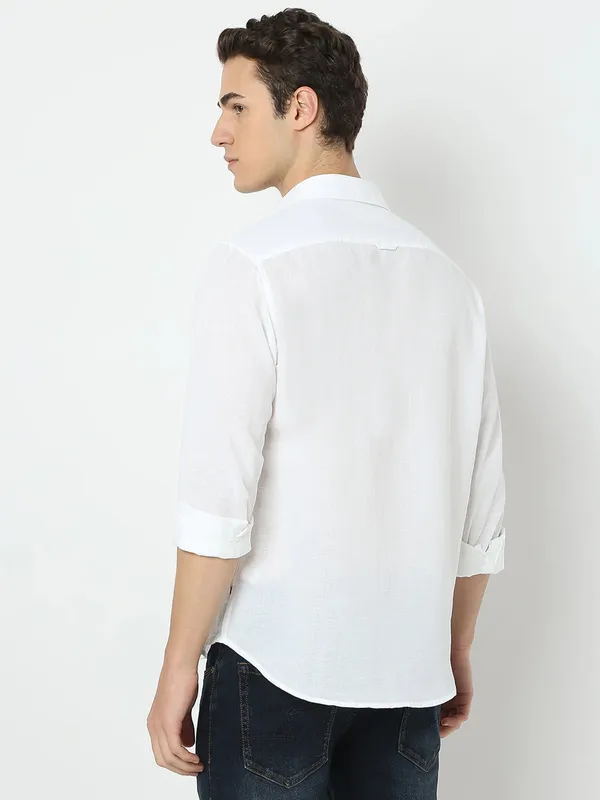 SPYKAR solid blue cotton casual wear mens shirt