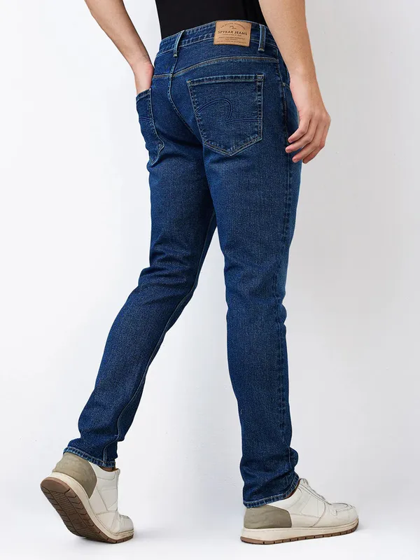 SPYKAR solid dark blue skinny fit mens denim