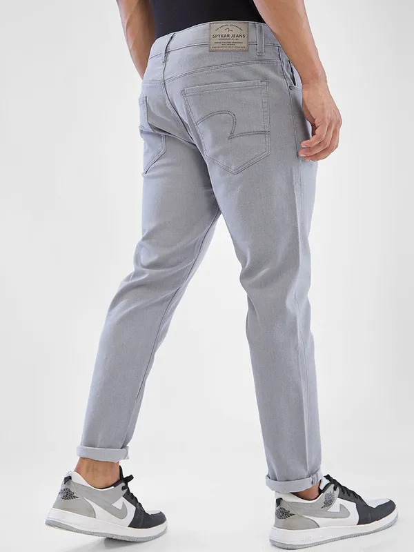 SPYKAR solid grey slim fit jeans