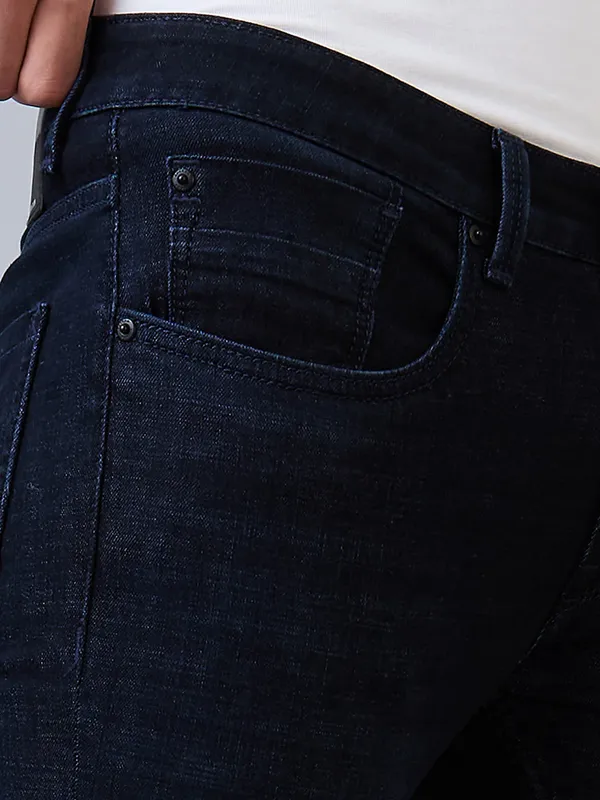 SPYKAR solid navy skinny fit denim jeans