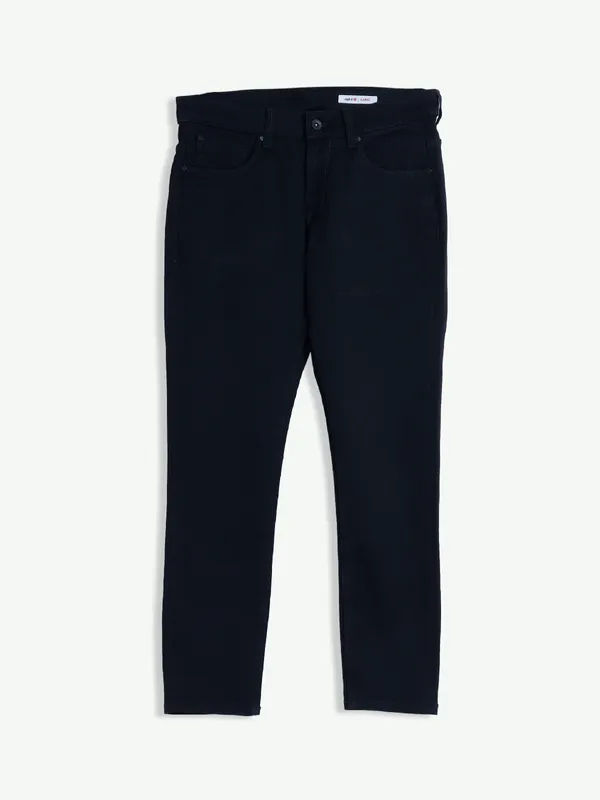 Spykar solid slim fit black jeans
