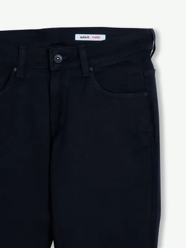 Spykar solid slim fit black jeans