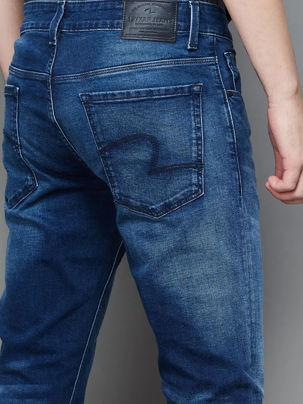 SPYKAR washed blue denim jeans with skinny fit