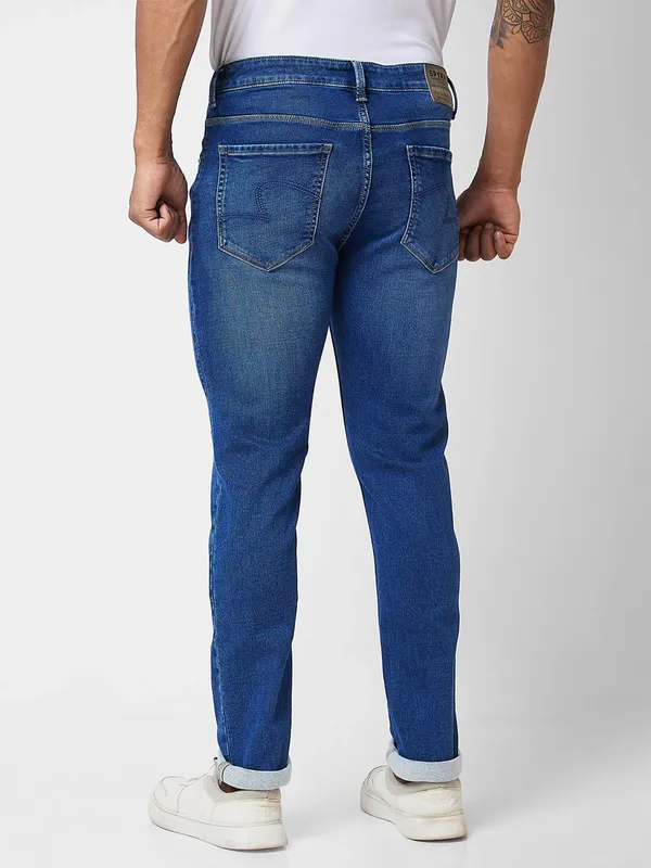 SPYKAR washed blue denim skinny fit jeans