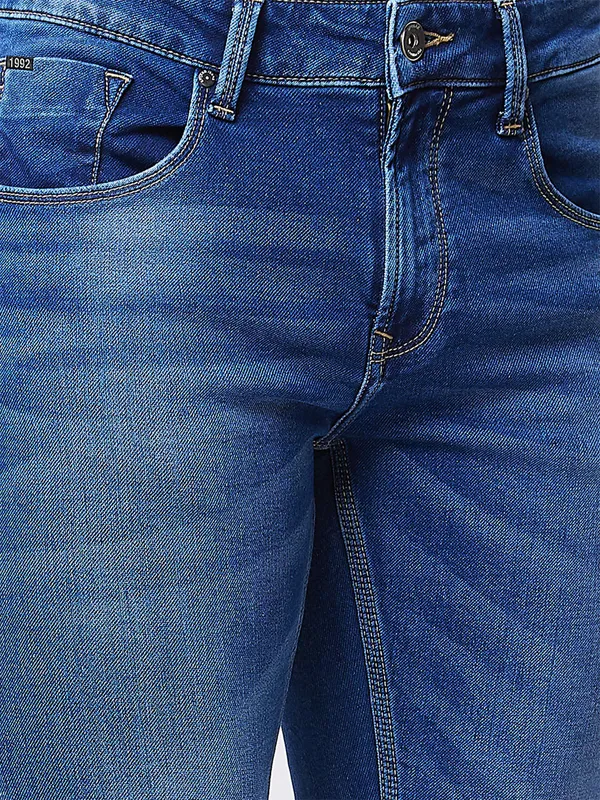 SPYKAR washed blue denim skinny fit jeans