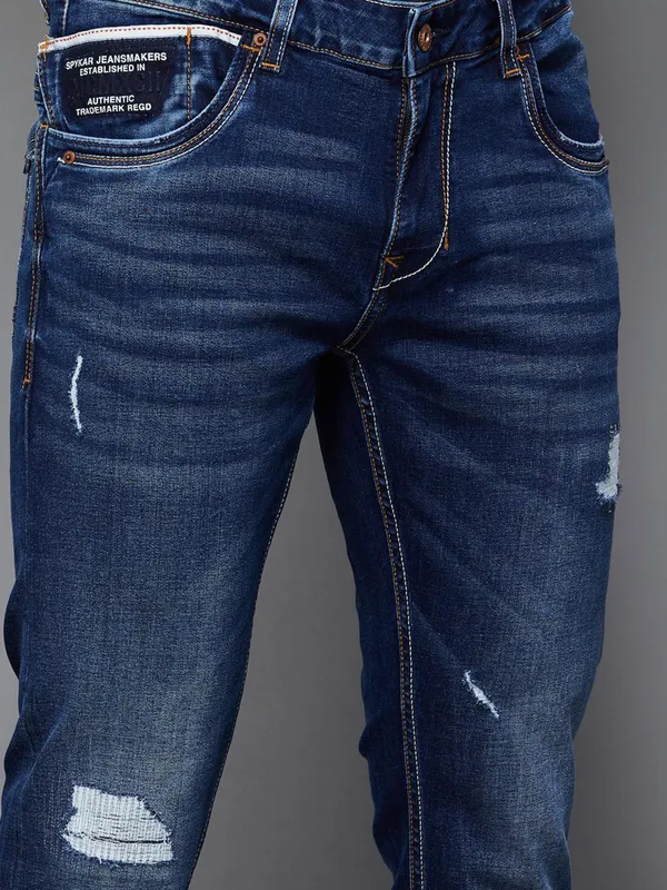 SPYKAR washed blue skinny fit denim