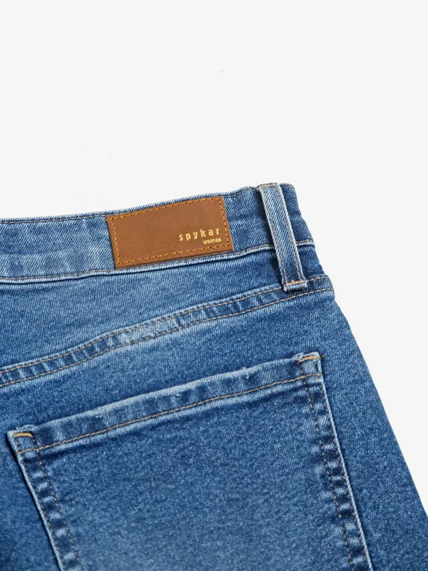 Spykar washed blue straight jeans