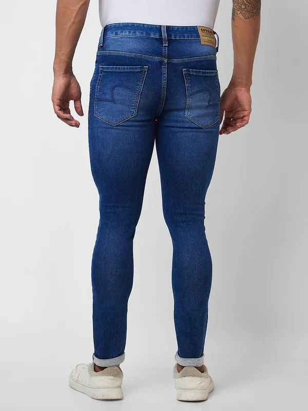 SPYKAR washed blue super skinny fit jeans