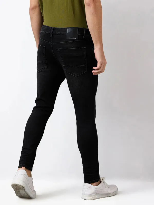 SPYKAR washed charcoal black slim fit denim jeans