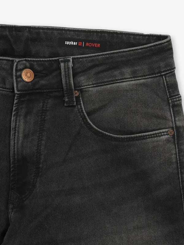 SPYKAR washed charcoal black slim fit jeans