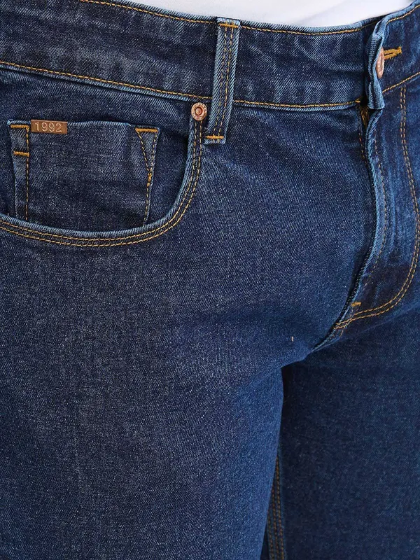 SPYKAR washed dark blue denim skinny fit jeans