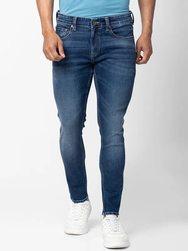 Spykar washed dark blue jeans