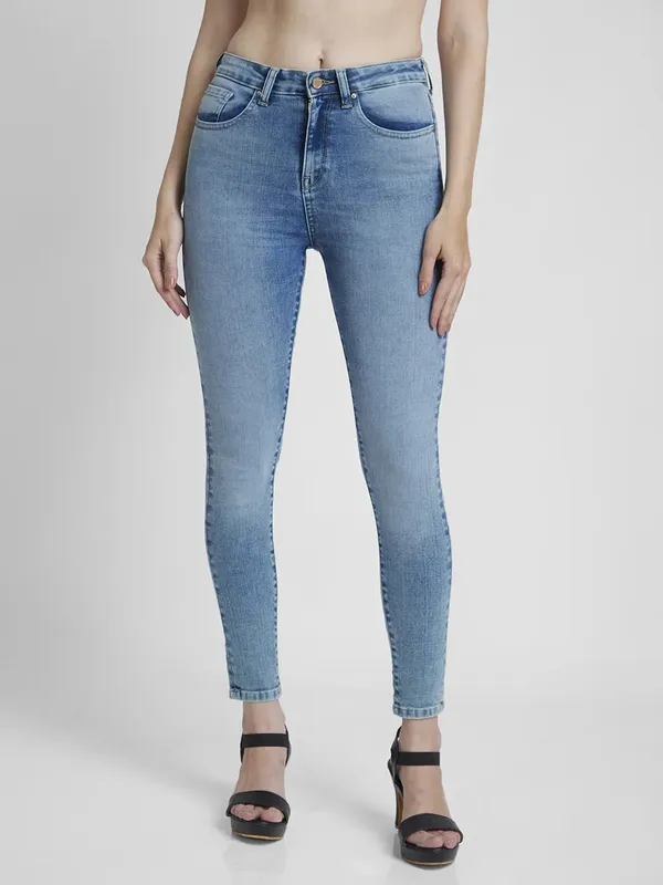 Spykar washed light blue jeans