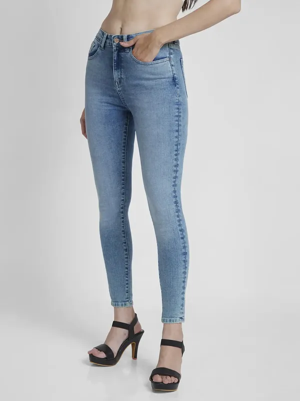 Spykar washed light blue jeans