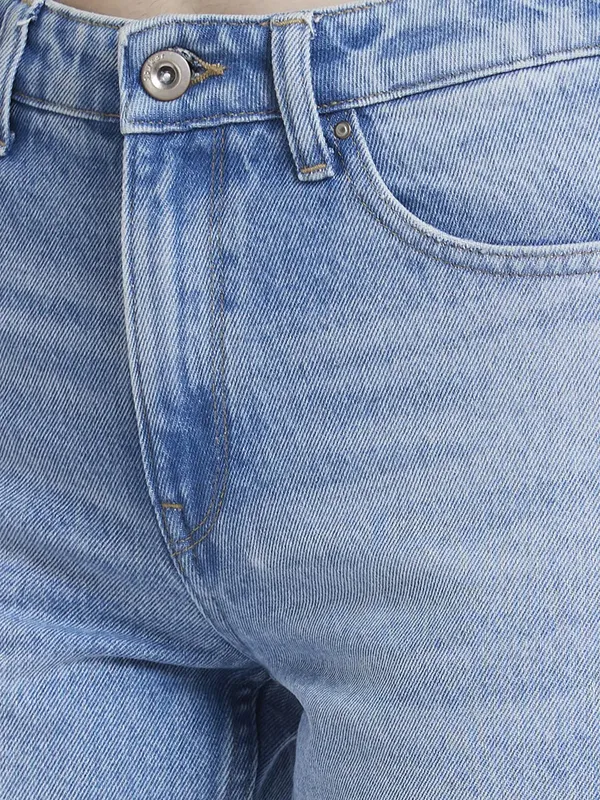 Spykar washed light blue mom jeans