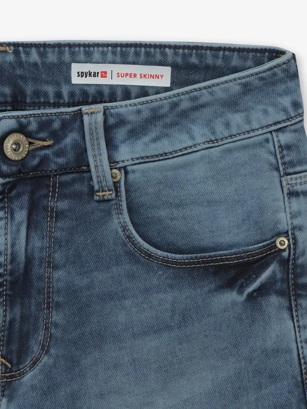 SPYKAR washed light blue slim fit jeans