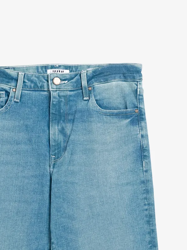 Spykar washed light blue straight jeans